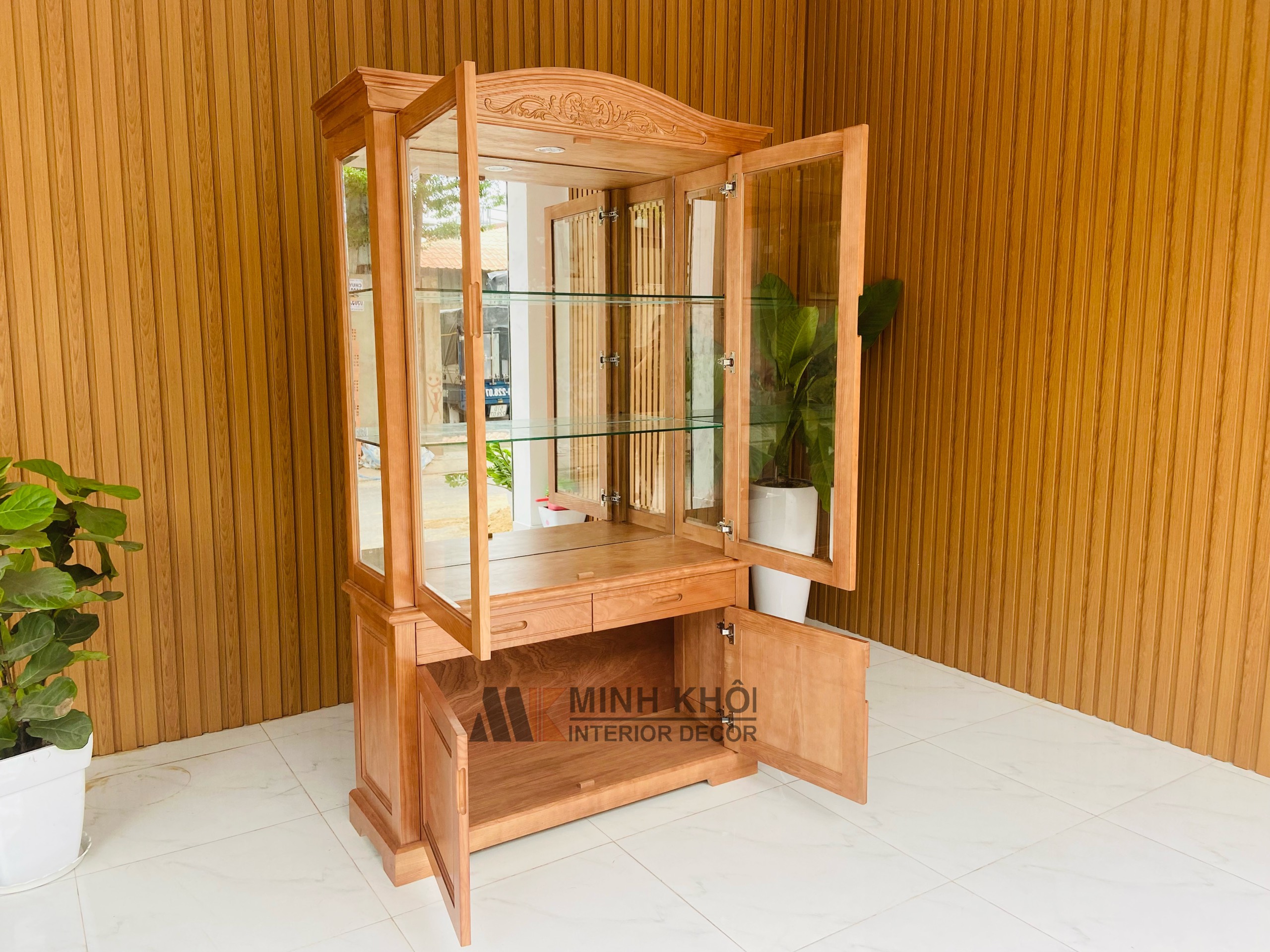 Tủ Rượu Gỗ Sồi Nga 1m2 - TR2023