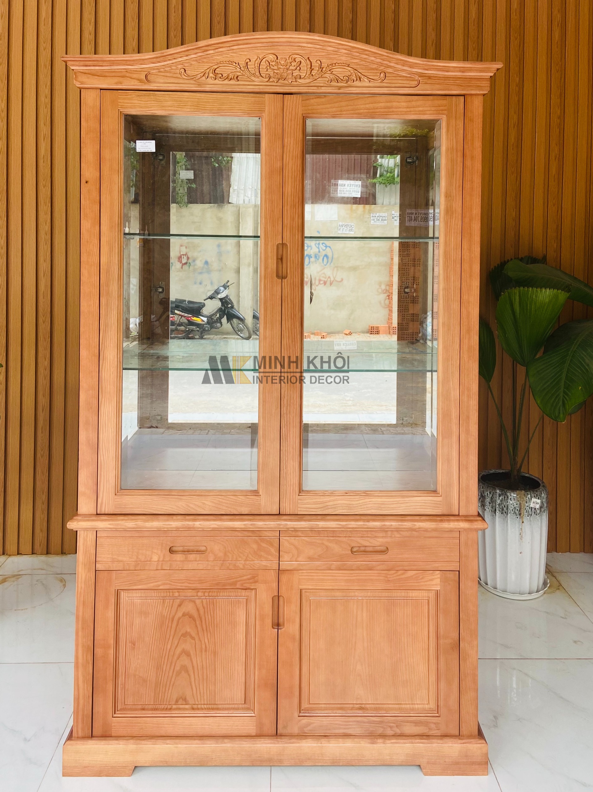 Tủ Rượu Gỗ Sồi Nga 1m2 - TR2023