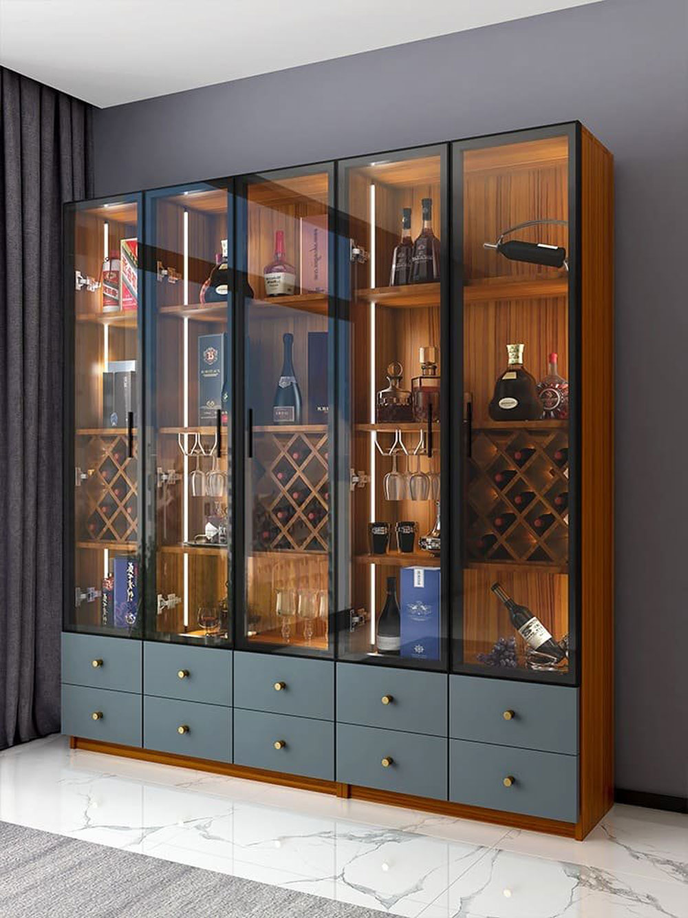 Tủ Rượu Quầy Bar Gỗ Cao Cấp Kiểu Dáng Mới Nhất 2023
