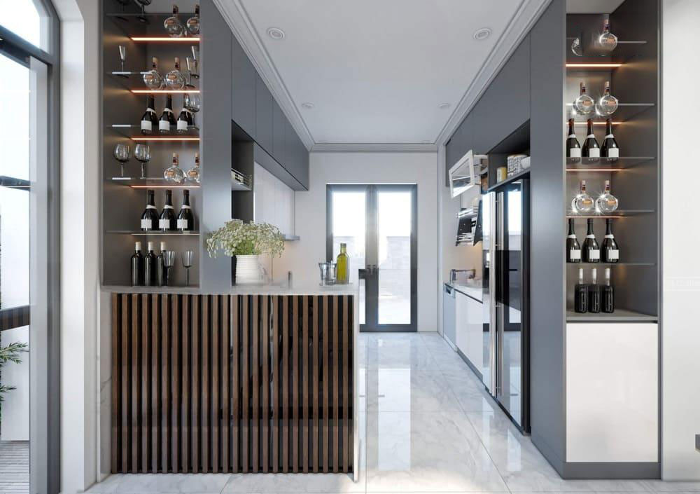 Tủ Rượu Quầy Bar Gỗ Cao Cấp Kiểu Dáng Mới Nhất 2023