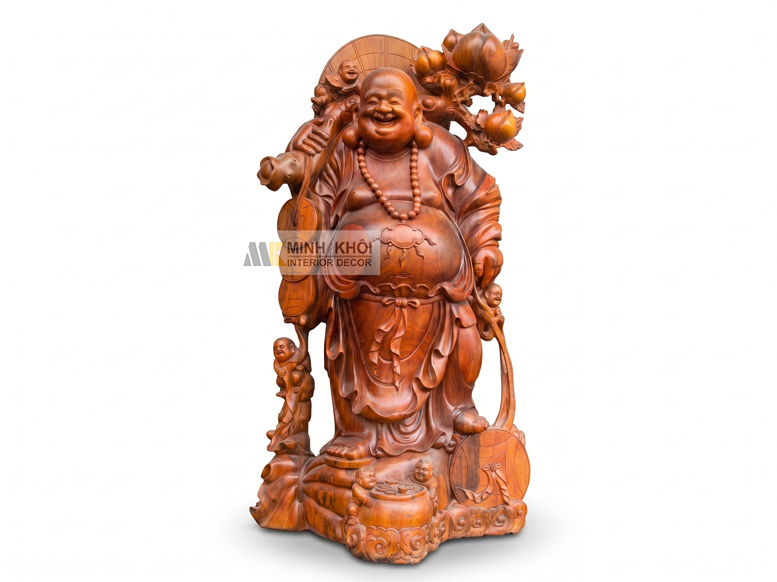 Tượng Gỗ Phật Di Lặc Ngũ Phúc - TPG002
