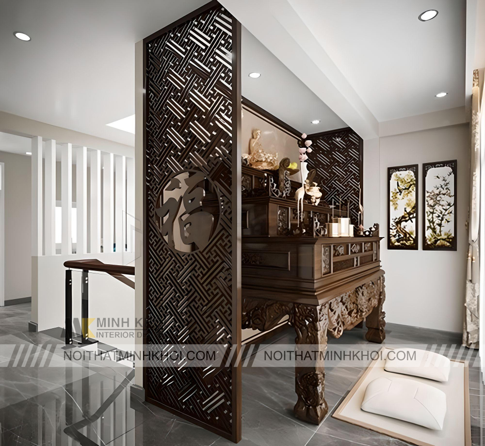 Vách bàn thờ sang trọng