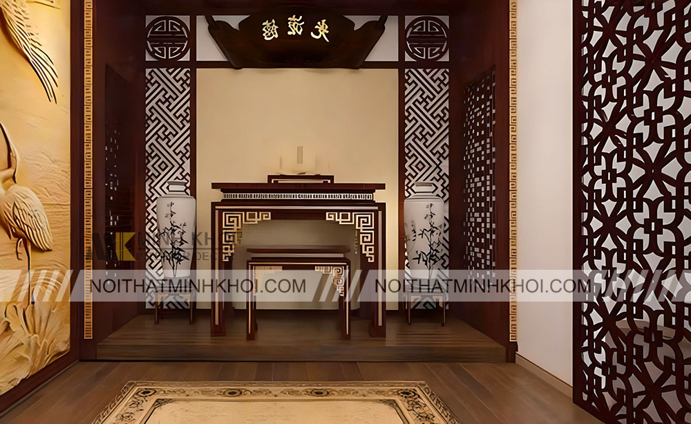 Vách ngăn bàn thờ tối ưu không gian hiệu quả