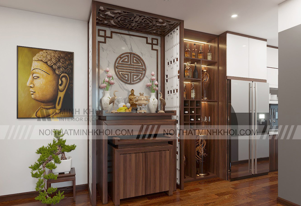 Mẫu vách bàn thờ đẹp hiện đại