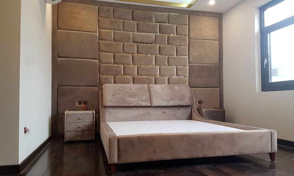 Mẫu vách đầu giường hiện đại sang trọng cho phòng ngủ