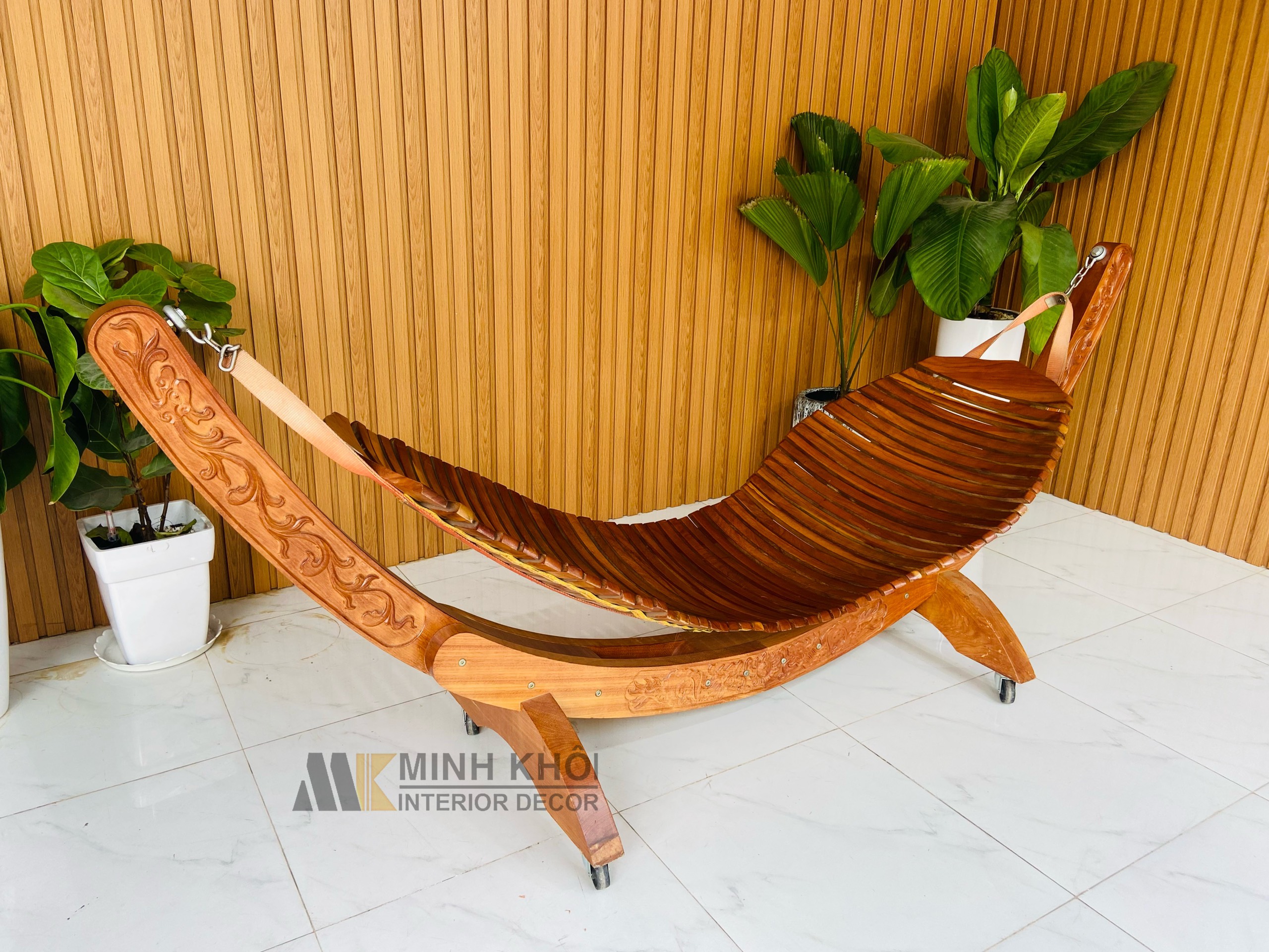 Võng Gỗ Gõ Đỏ Song Long - VG004