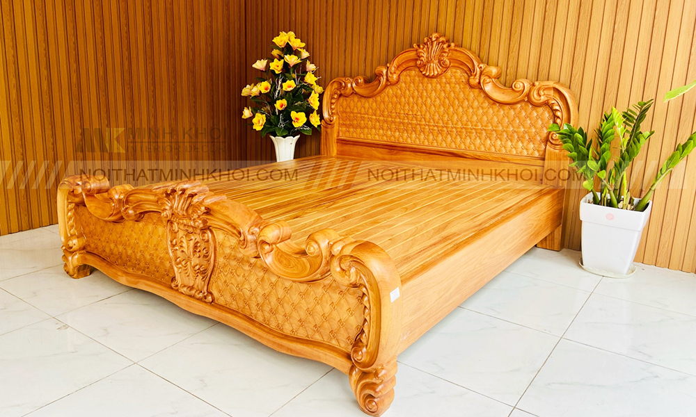 mẫu giường ngủ bằng gỗ tự nhiên đẹp