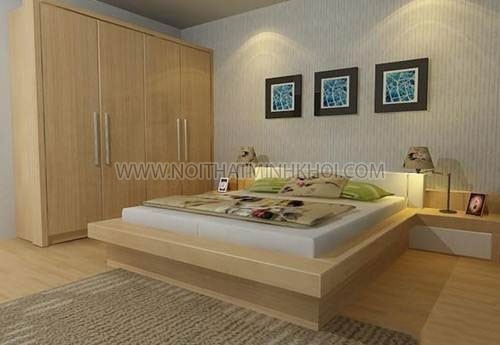Giường Tủ Gỗ Sồi Đẹp 1m6 - GN370