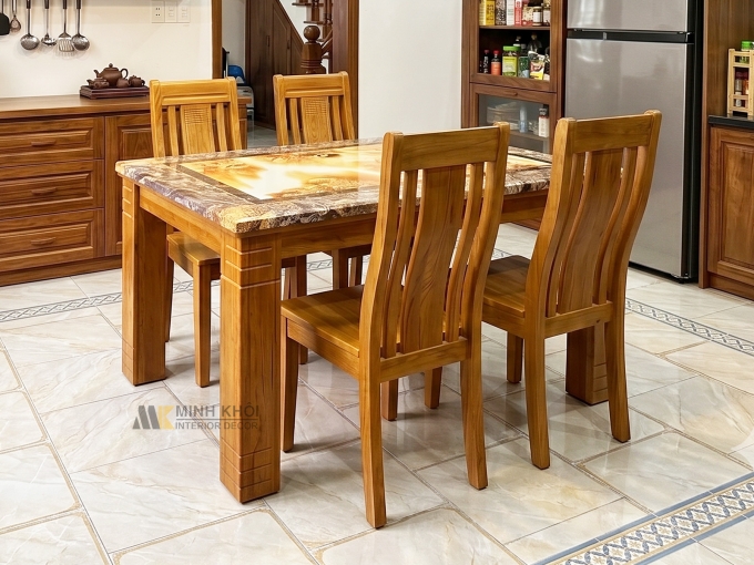 Bàn Ăn 4 Ghế Mặt Đá Hiện Đại - BA482