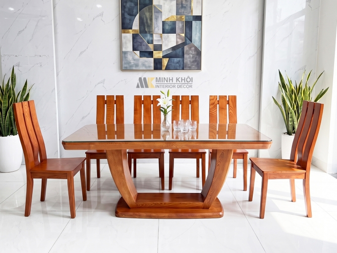 Bàn Ăn 6 Ghế Hiện Đại Bàn Chân Chữ U – BA288