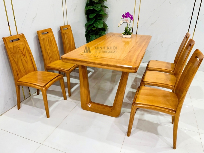 Bàn Ăn Gõ Đỏ Chân Chữ U Cao Cấp - BA922