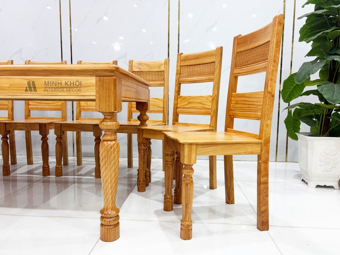 Bàn Ăn Gỗ Gõ Đỏ 8 Ghế Chân Tiện Cao Cấp – BA943