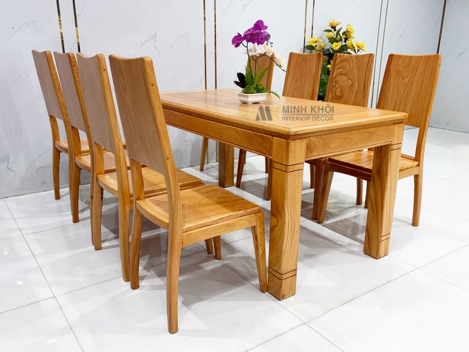 Bàn Ăn Gỗ Gõ Đỏ Hiện Đại 6 Ghế Cao Cấp - BA927