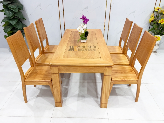 Bàn Ăn Gỗ Gõ Đỏ Hiện Đại 6 Ghế Cao Cấp - BA927