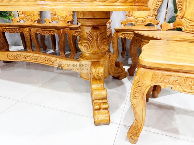 Bàn Ăn Gỗ Gõ Đỏ Hoàng Gia Louis Cao Cấp - BA937