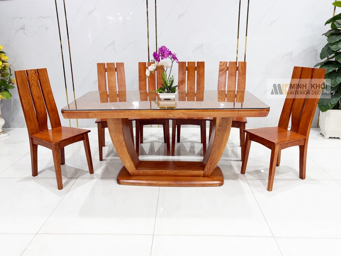 Bàn Ăn 6 Ghế Hiện Đại Bàn Chân Chữ U – BA288