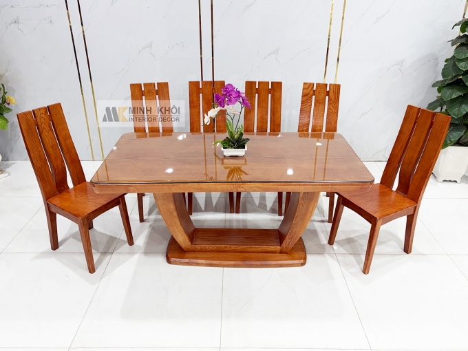 Bàn Ăn 6 Ghế Hiện Đại Bàn Chân Chữ U – BA288