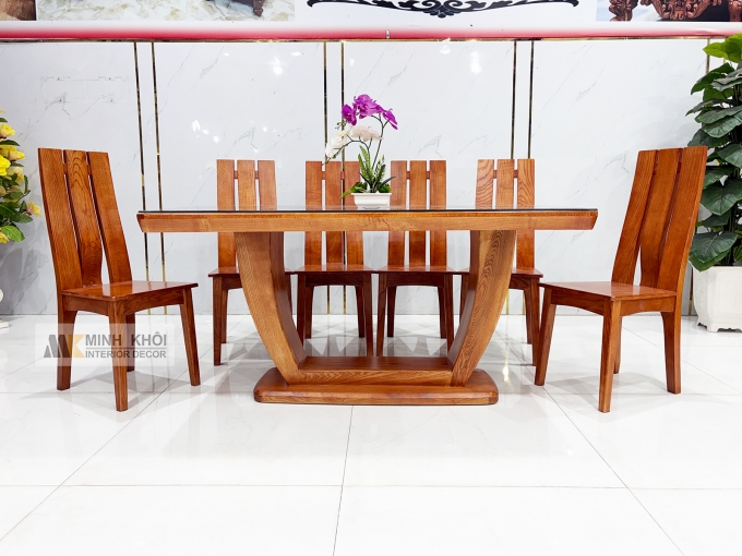 Bàn Ăn 6 Ghế Hiện Đại Bàn Chân Chữ U – BA288