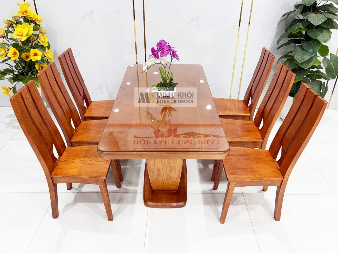 Bàn Ăn 6 Ghế Hiện Đại Bàn Chân Chữ U – BA288
