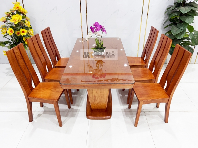 Bàn Ăn 6 Ghế Hiện Đại Bàn Chân Chữ U – BA288