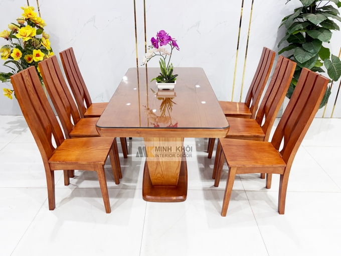 Bàn Ăn 6 Ghế Hiện Đại Bàn Chân Chữ U – BA288