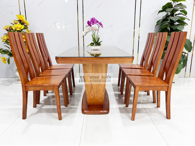 Bàn Ăn 6 Ghế Hiện Đại Bàn Chân Chữ U – BA288