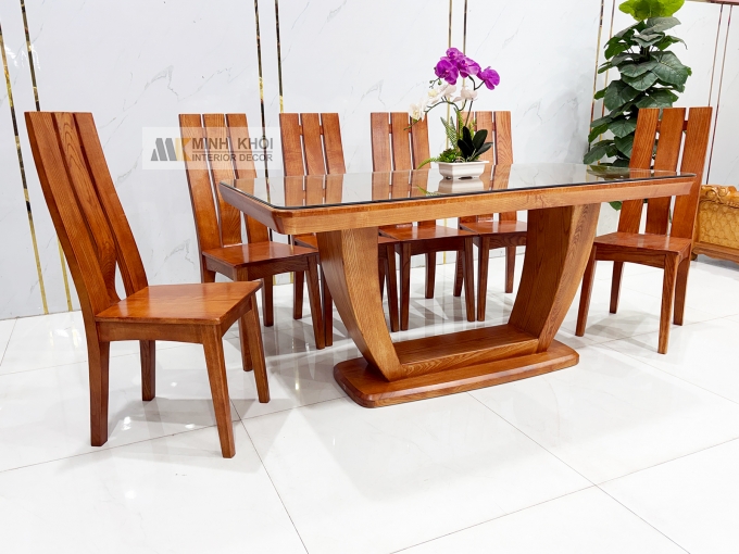 Bàn Ăn 6 Ghế Hiện Đại Bàn Chân Chữ U – BA288