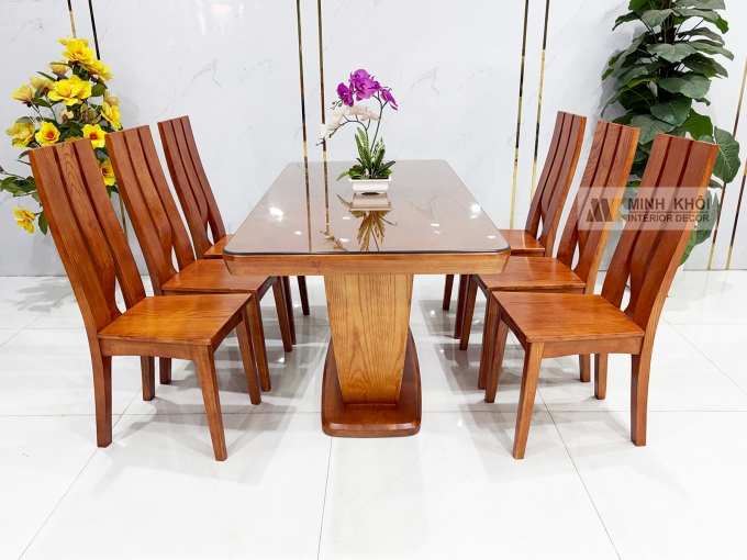 Bàn Ăn 6 Ghế Hiện Đại Bàn Chân Chữ U – BA288