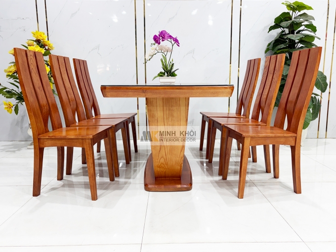 Bàn Ăn 6 Ghế Hiện Đại Bàn Chân Chữ U – BA288