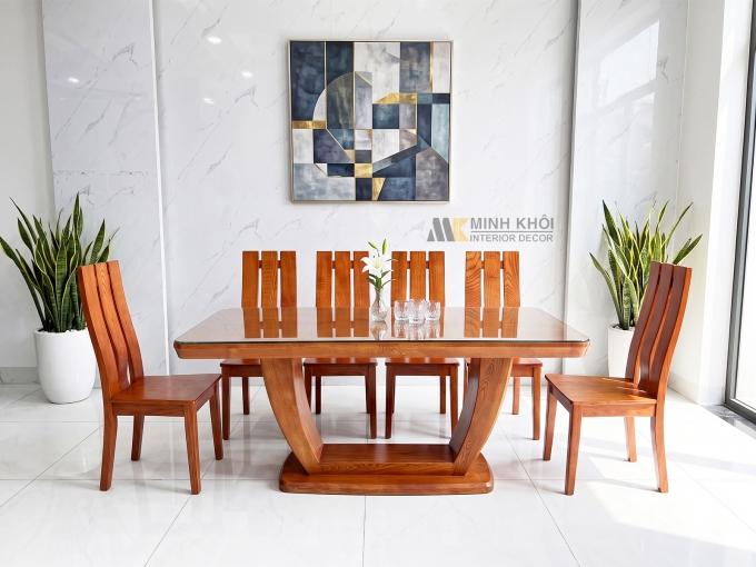Bàn Ăn 6 Ghế Hiện Đại Bàn Chân Chữ U – BA288