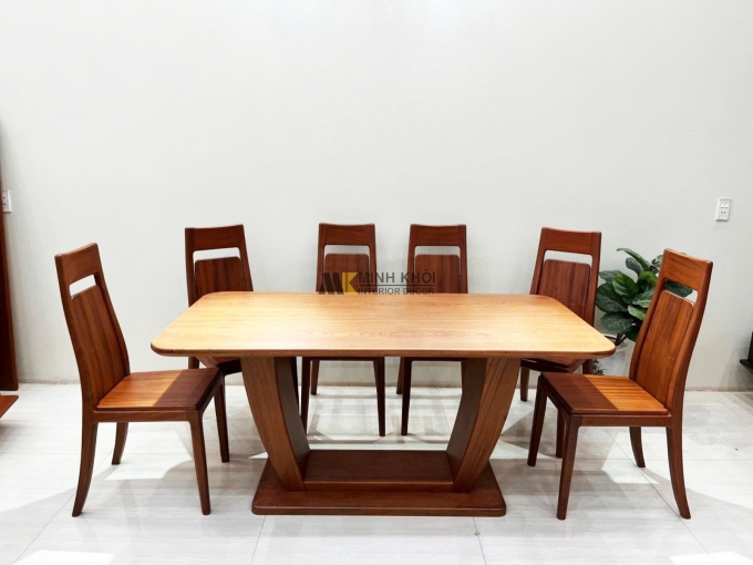 Bàn Ăn Gỗ Sồi Màu Óc Chó Hiện Đại – BA278
