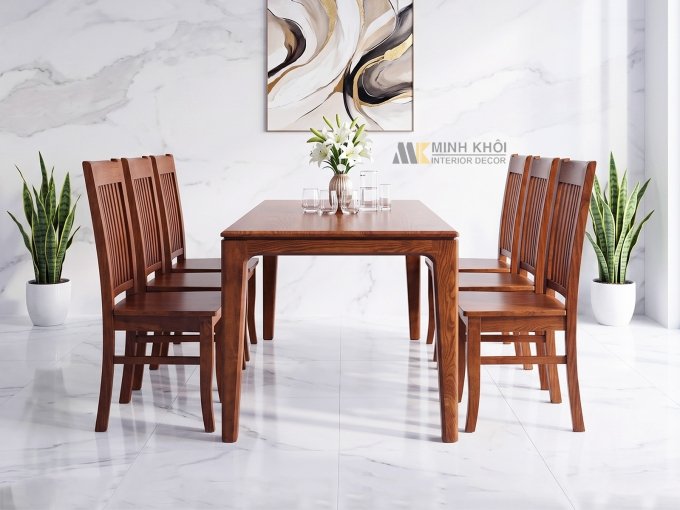 Bàn Ăn Hiện Đại 6 Ghế Nan Dọc – BA280