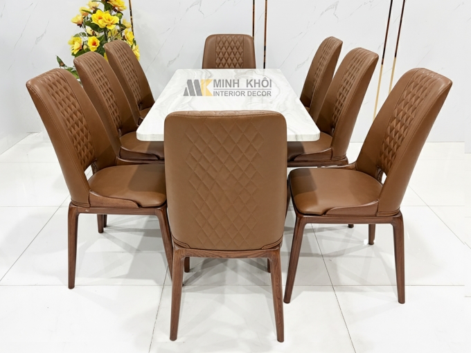Bàn Ăn Mặt Đá 6 Ghế Hiện Đại – BA296