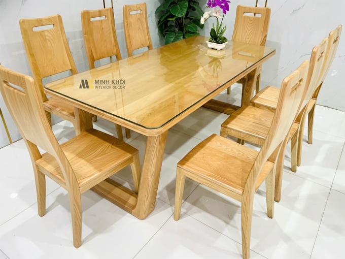Bàn Ăn Gỗ Sồi Tự Nhiên Hiện Đại Cao Cấp - BA978