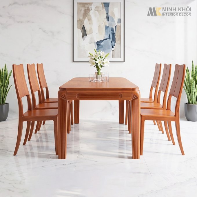 Bàn Ăn Hiện Đại 6 Ghế Cong – BA283