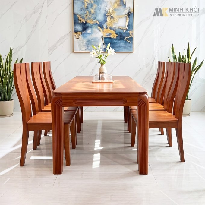 Bàn Ăn Hiện Đại 6 Ghế Lưng Cong – BA277