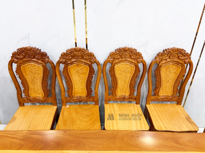 Bàn Ăn Hoàng Gia Gỗ Căm Xe Cao Cấp - BA968