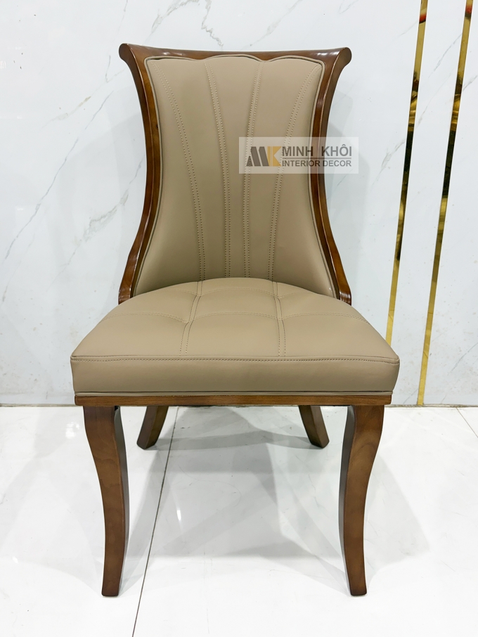 Bàn Ăn Mặt Đá Chân Tháp 8 Ghế Bọc Nệm Da - BA292