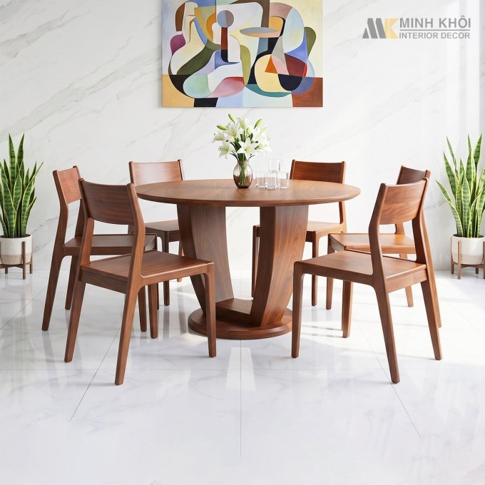Bàn Ăn Tròn 6 Ghế Hiện Đại - BA238