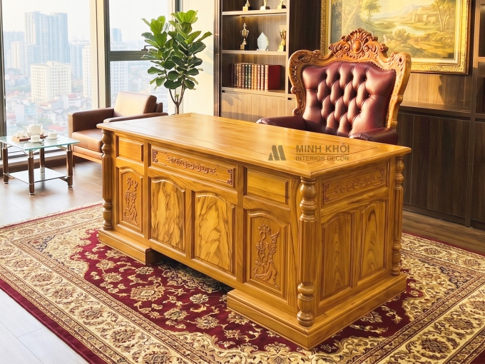 Bàn Để Làm Việc Gỗ Gõ Đỏ - BLV904