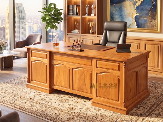 Bàn Để Làm Việc Gỗ Gõ Đỏ 1m4 - BLV900