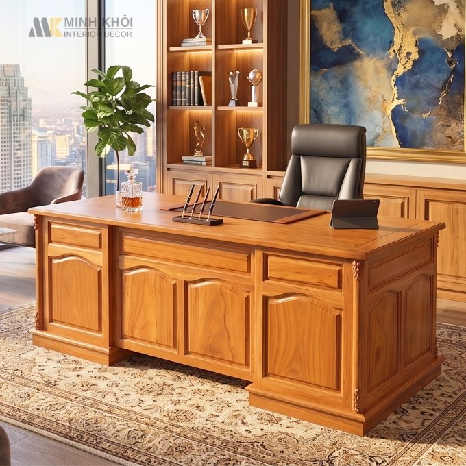Bàn Để Làm Việc Gỗ Gõ Đỏ 1m4 - BLV900