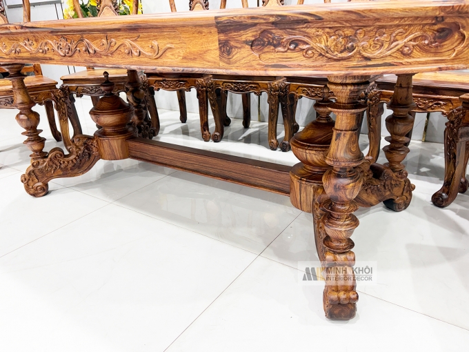Bàn Ghế Ăn Gỗ Cẩm Lai 8 Ghế Cao Cấp - BA916