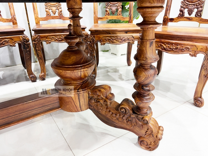 Bàn Ghế Ăn Gỗ Cẩm Lai 8 Ghế Cao Cấp - BA916