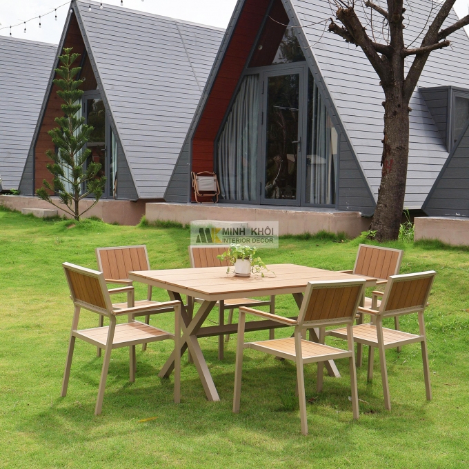 Bàn Ghế Ngoài Trời Thiết Kế Hiện Đại - BNT019