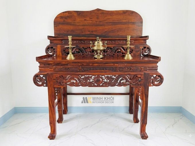 Bàn Gia Tiên Cẩm Thị 2 Tầng Đẹp 1m27 - BT230