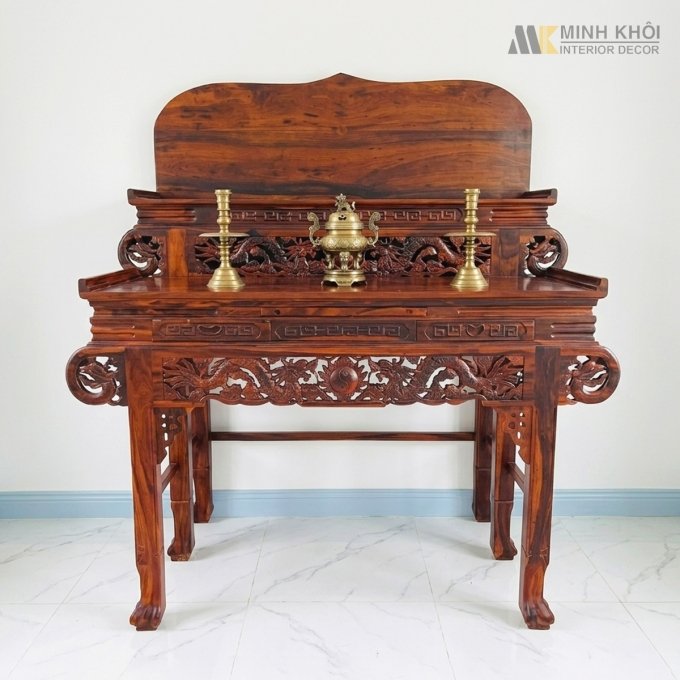Bàn Gia Tiên Cẩm Thị 2 Tầng Đẹp 1m27 - BT230