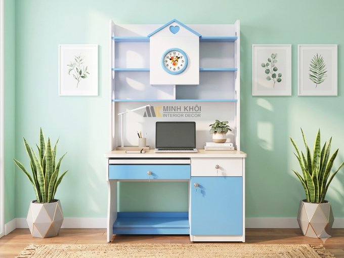 Bàn Học MDF Vừa Xanh Da Trời 80cm - BH009