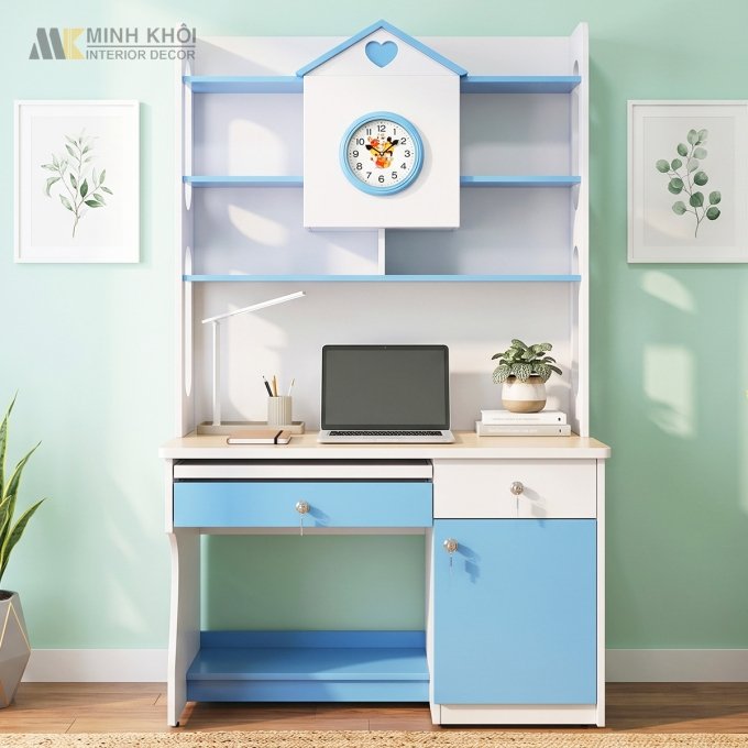 Bàn Học MDF Vừa Xanh Da Trời 80cm - BH009