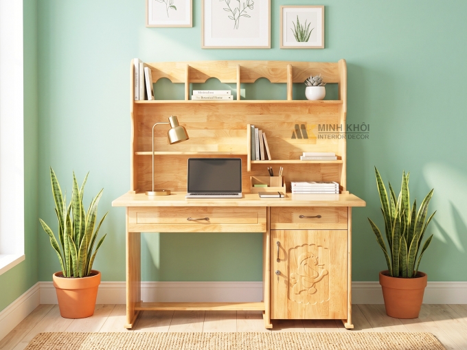 Bàn Học Sinh Gỗ Tự Nhiên Tiện Lợi - BHS008